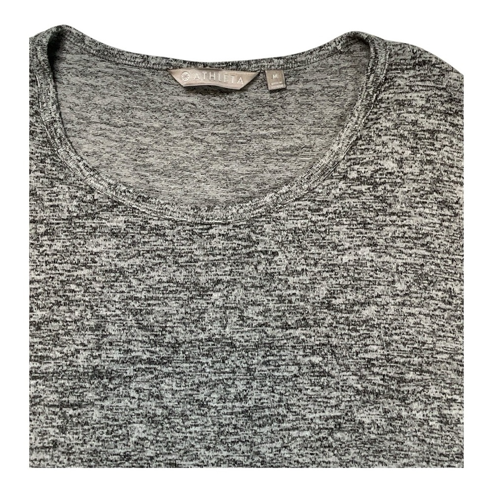 ATHLETA‎ Luxe Pose Long Sleeve Top Medium Gray Spaced Dye with Thumb Holes - Picture 4 of 9